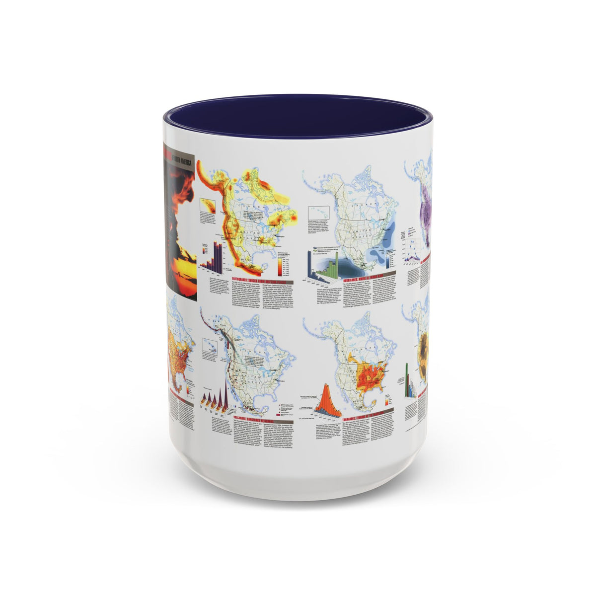 North America - Natural Hazards (1998) (Map) Accent Coffee Mug