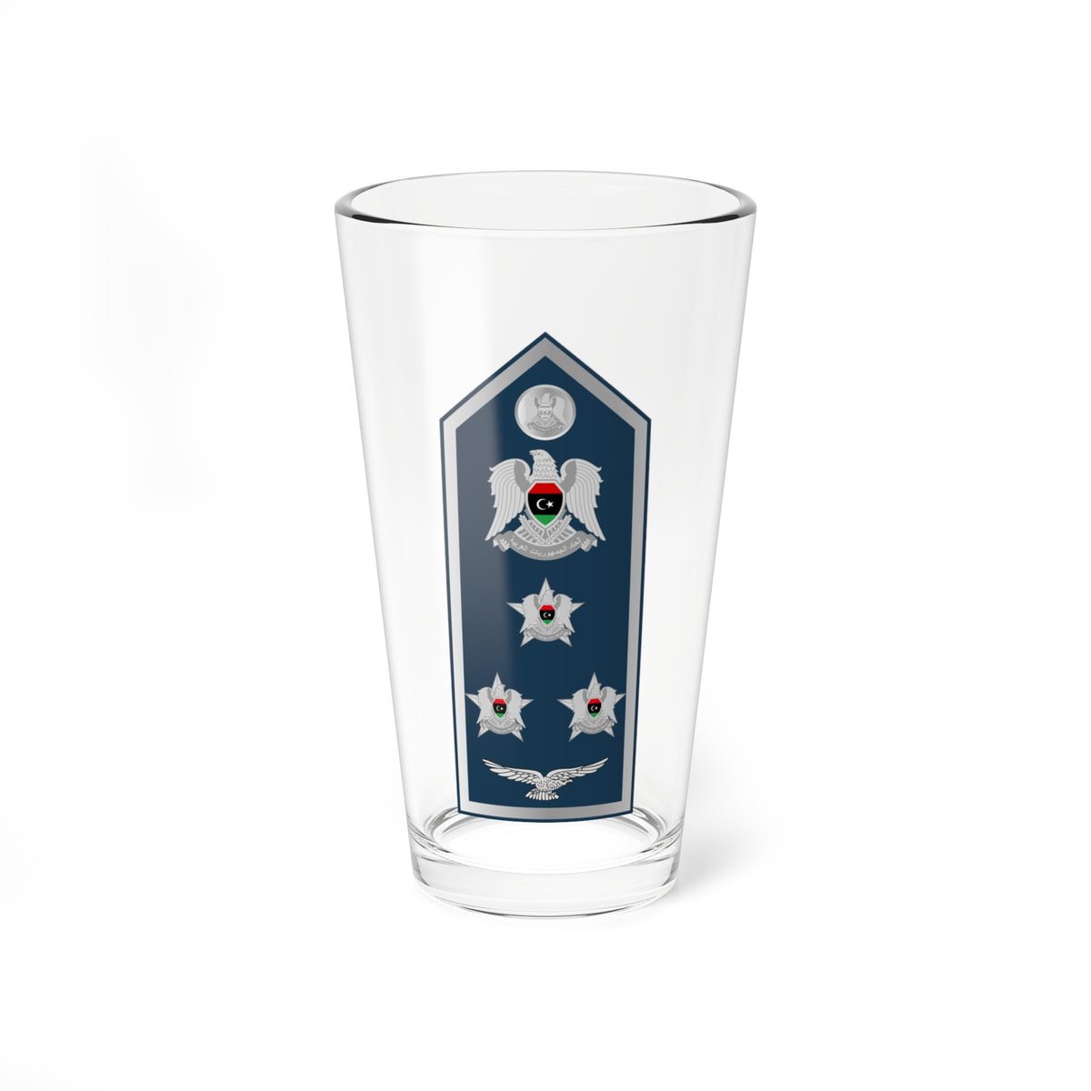 12.Libyan Air Force BG (Libya) (Military Rank) Pint Glass 16oz