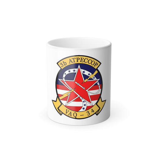 VAQ 34 Tactical Electronic Warfare Squadron 34 (U.S. Navy) Color Changing Mug 11oz