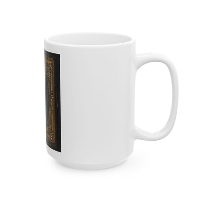 Black Soldier Seated With Pistol In Hand, Watch Chain In Pocket (U.S. Civil War) White Coffee Mug