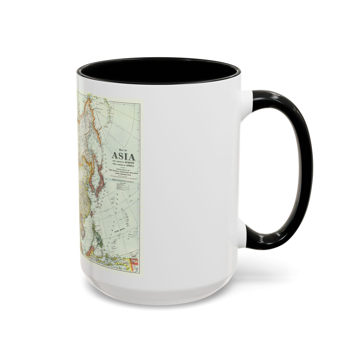 Asia and Adjoining Europe (1921) (Map) Accent Coffee Mug