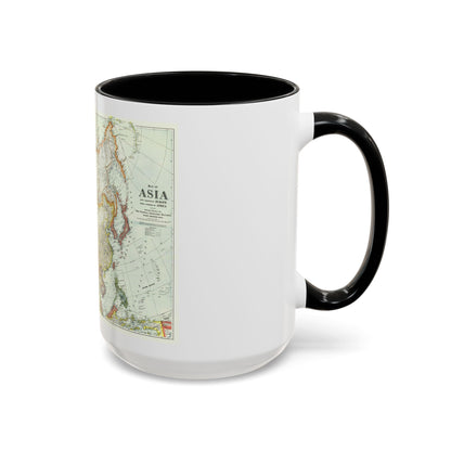 Asia and Adjoining Europe (1921) (Map) Accent Coffee Mug