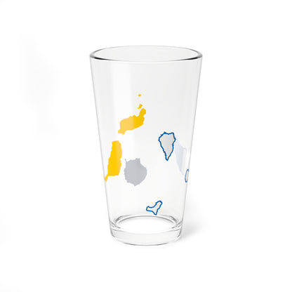 Flag map of Canary Islands (Spain) Pint Glass 16oz