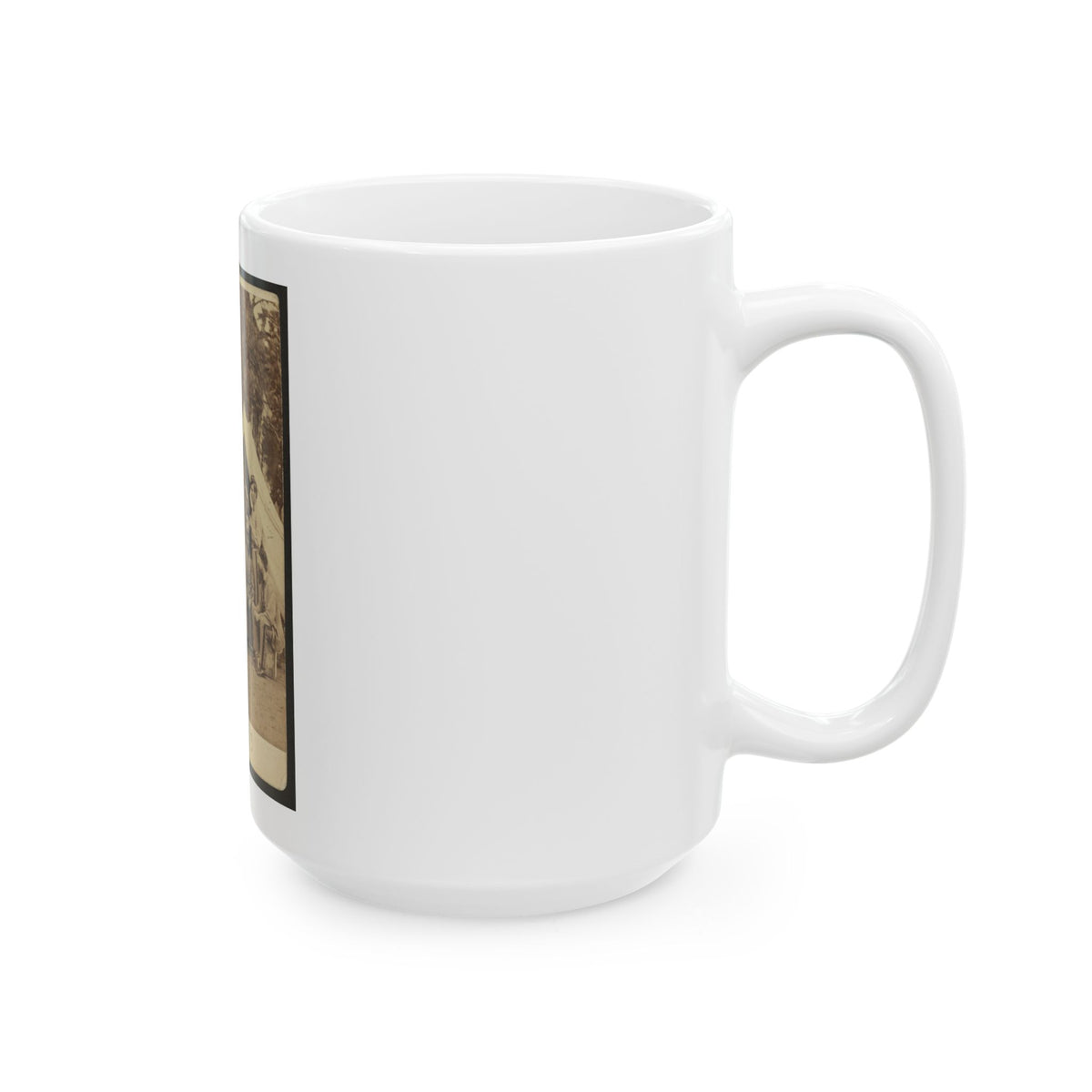 Group Portrait Of Soldiers In Front Of A Tent, Possibly At Camp Cameron, Washington, D.C. (U.S. Civil War) White Coffee Mug