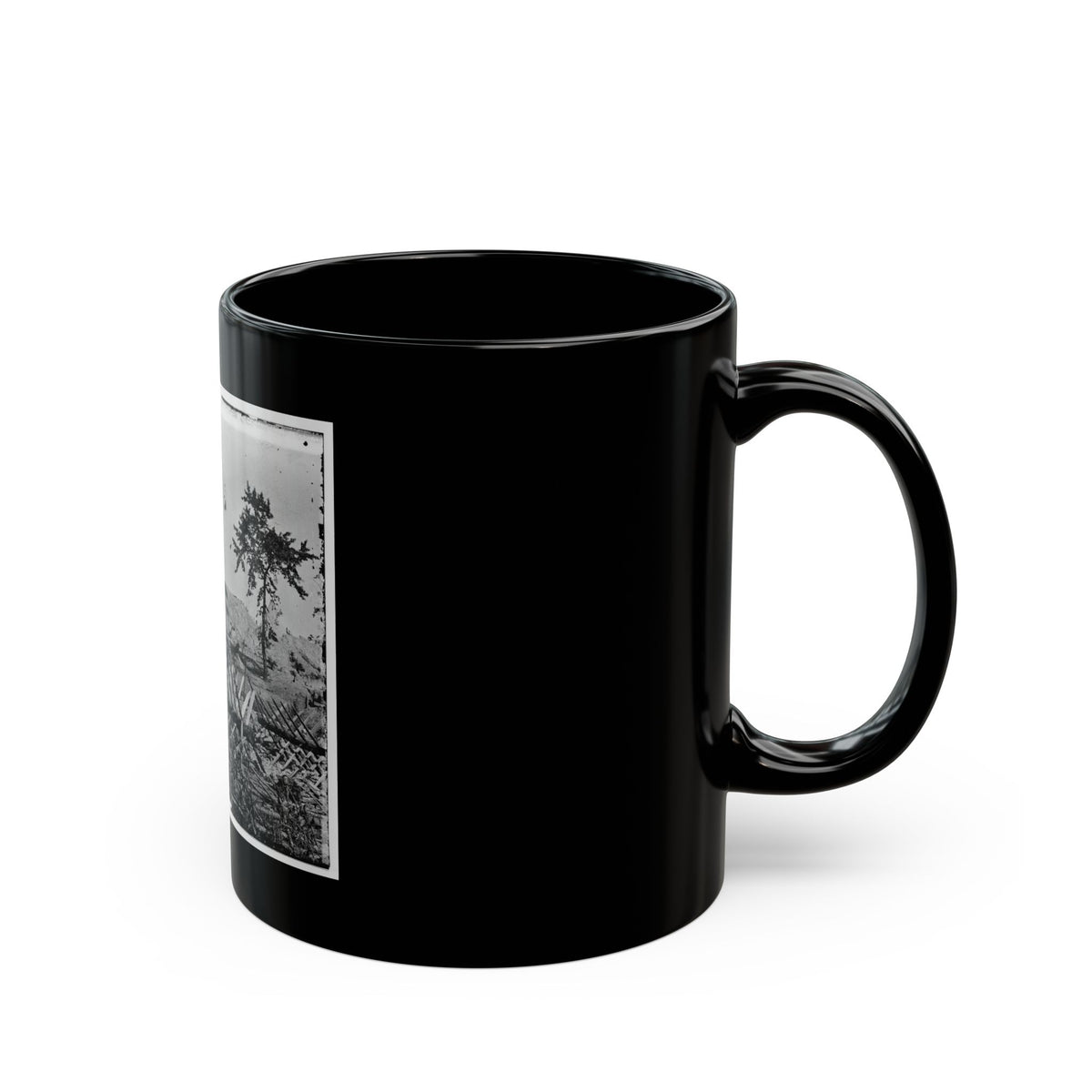 Atlanta, Ga. Chevaux-De-Frise On Marietta Street; Photographic Wagons And Darkroom Beyond (U.S. Civil War) Black Coffee Mug