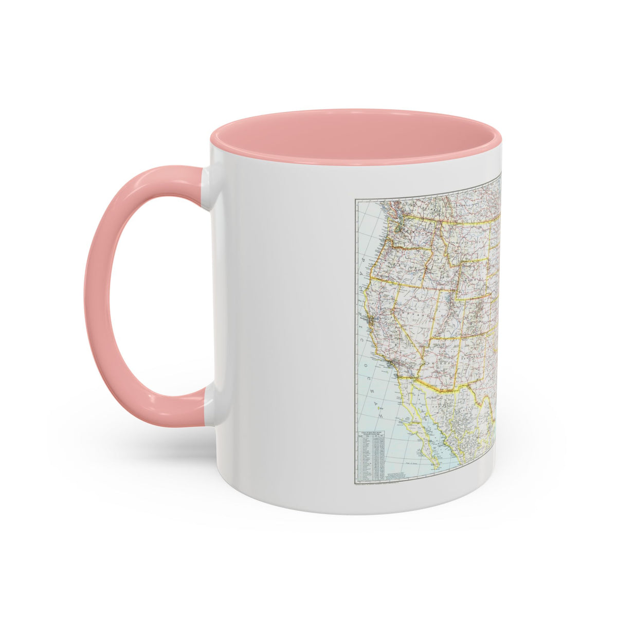 USA - The United States (1940) (Map) Accent Coffee Mug