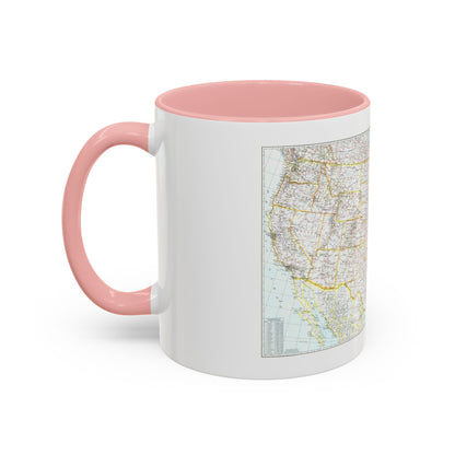 USA - The United States (1940) (Map) Accent Coffee Mug