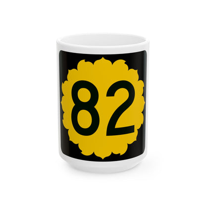 K-82 (Kansas) (Road Sign) White Coffee Mug
