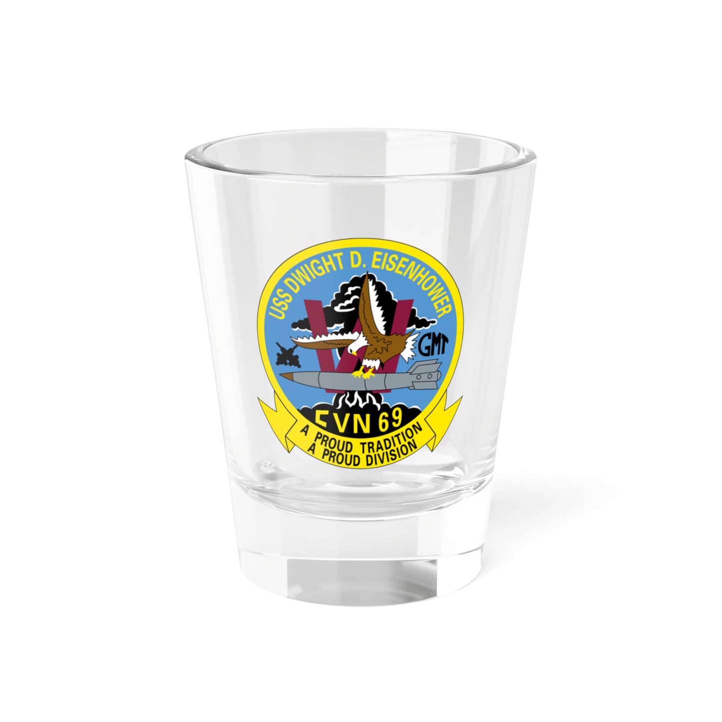 USS Dwight D Eisenhower Proud Tradition (U.S. Navy) Shot Glass 1.5oz