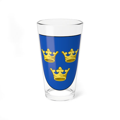 Three gold crowns with fleur-de-lis tops, two above and one below, on a flat royal blue heraldic shield.