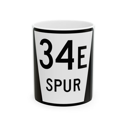 N SPUR 34E (Nebraska) (Road Sign) White Coffee Mug