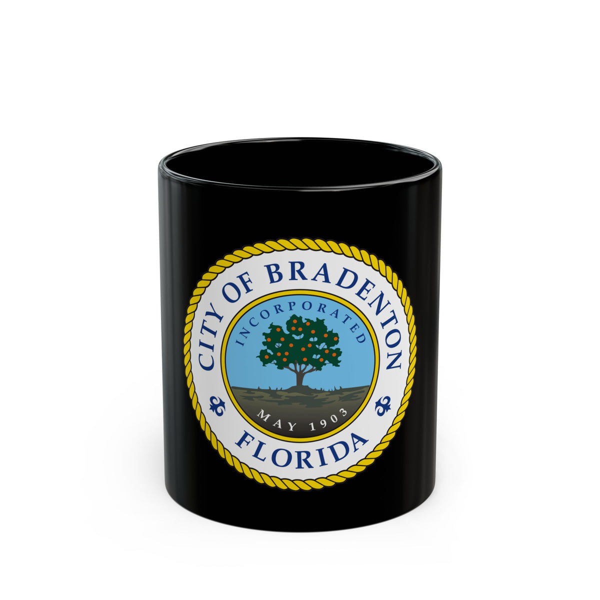 Seal of Bradenton Florida - Black Coffee Mug
