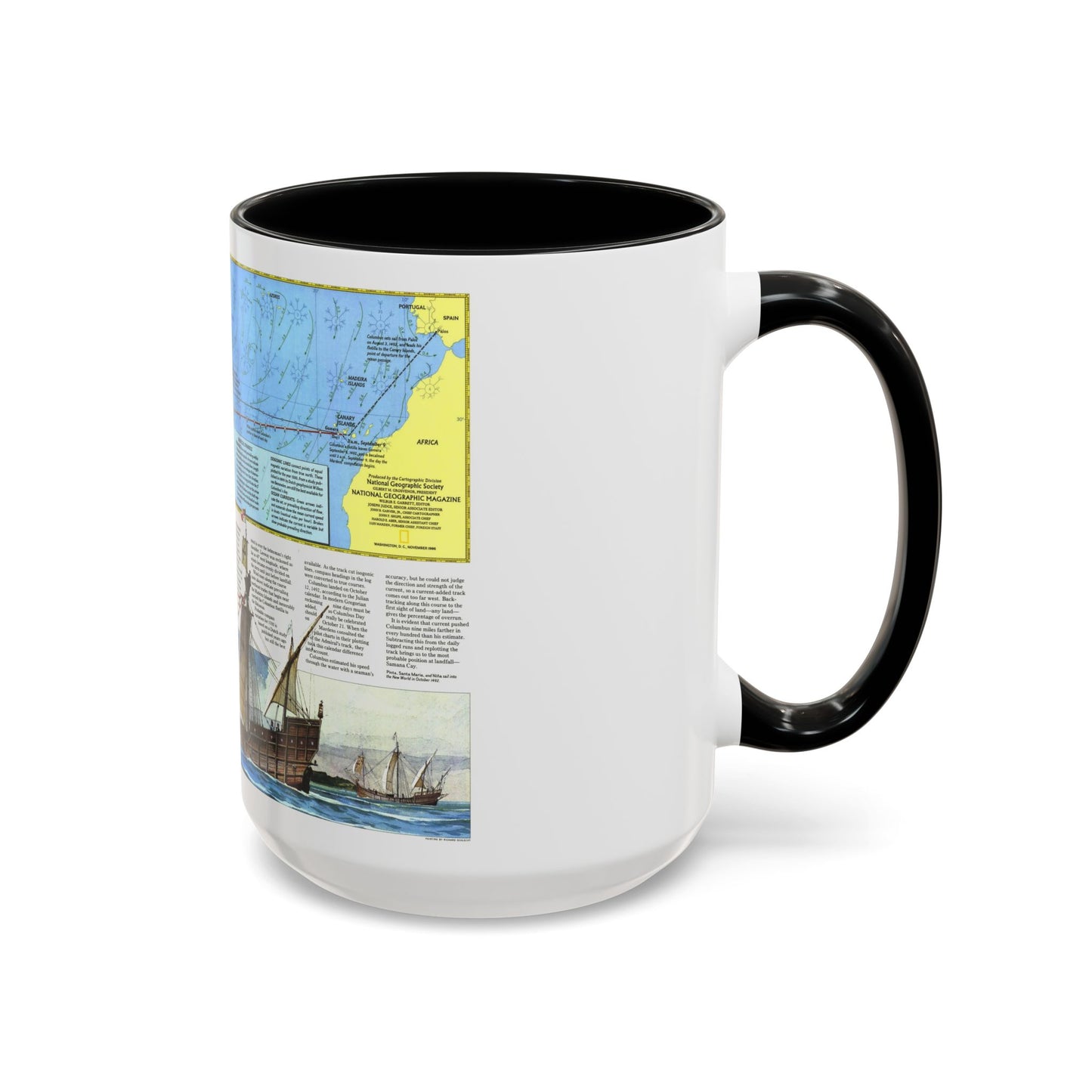 Tasse à café décorative Amériques - Où Colomb a-t-il découvert l'Amérique (1987) (carte)