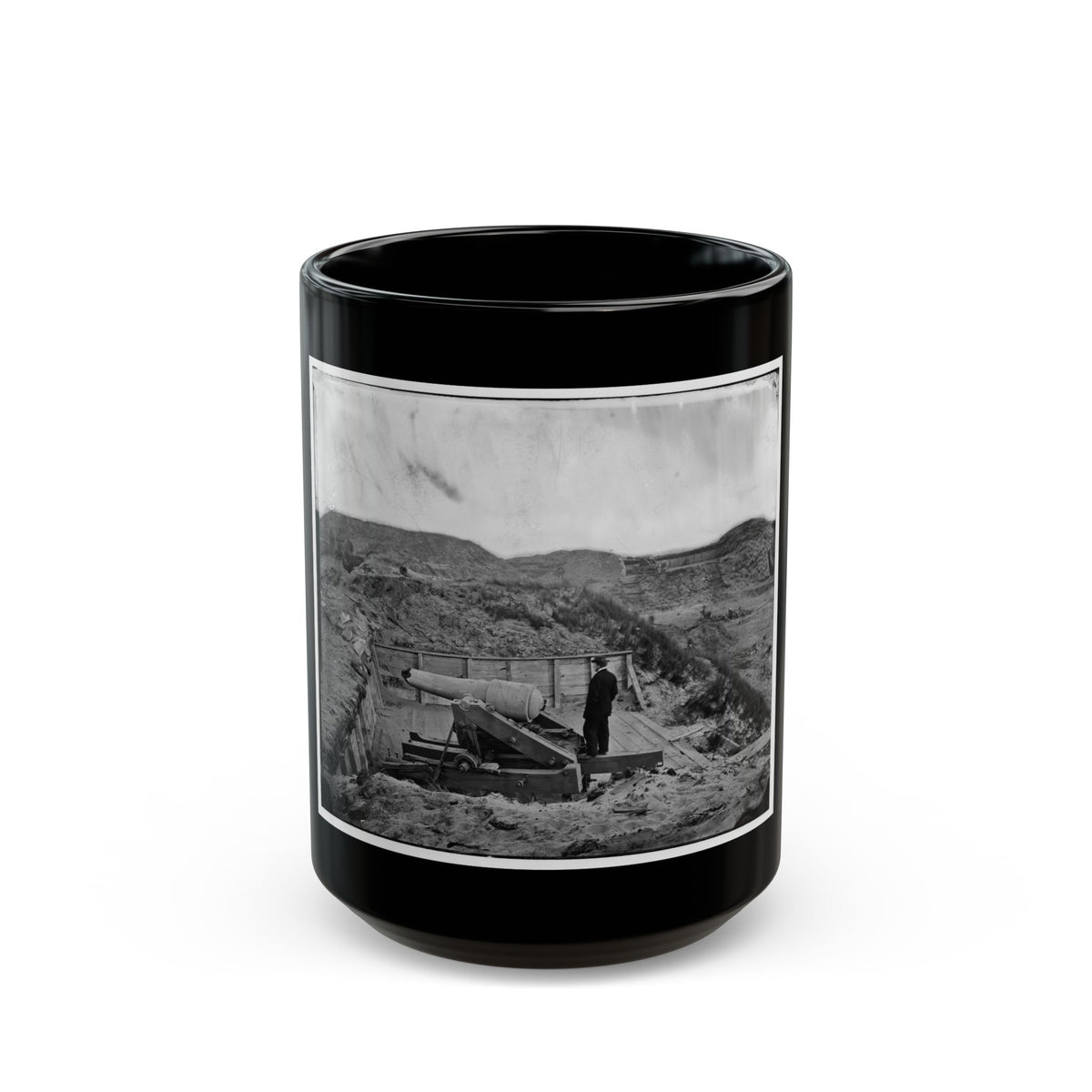 Fort Fisher, N.C. Interior View, With Heavy Gun Broken By Bombardment (U.S. Civil War) Black Coffee Mug