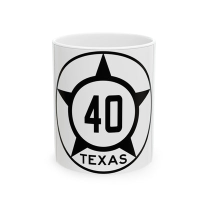 Old Texas 40 (Texas) (Road Sign) White Coffee Mug
