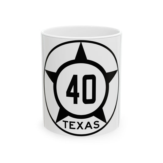 Old Texas 40 (Texas) (Road Sign) White Coffee Mug
