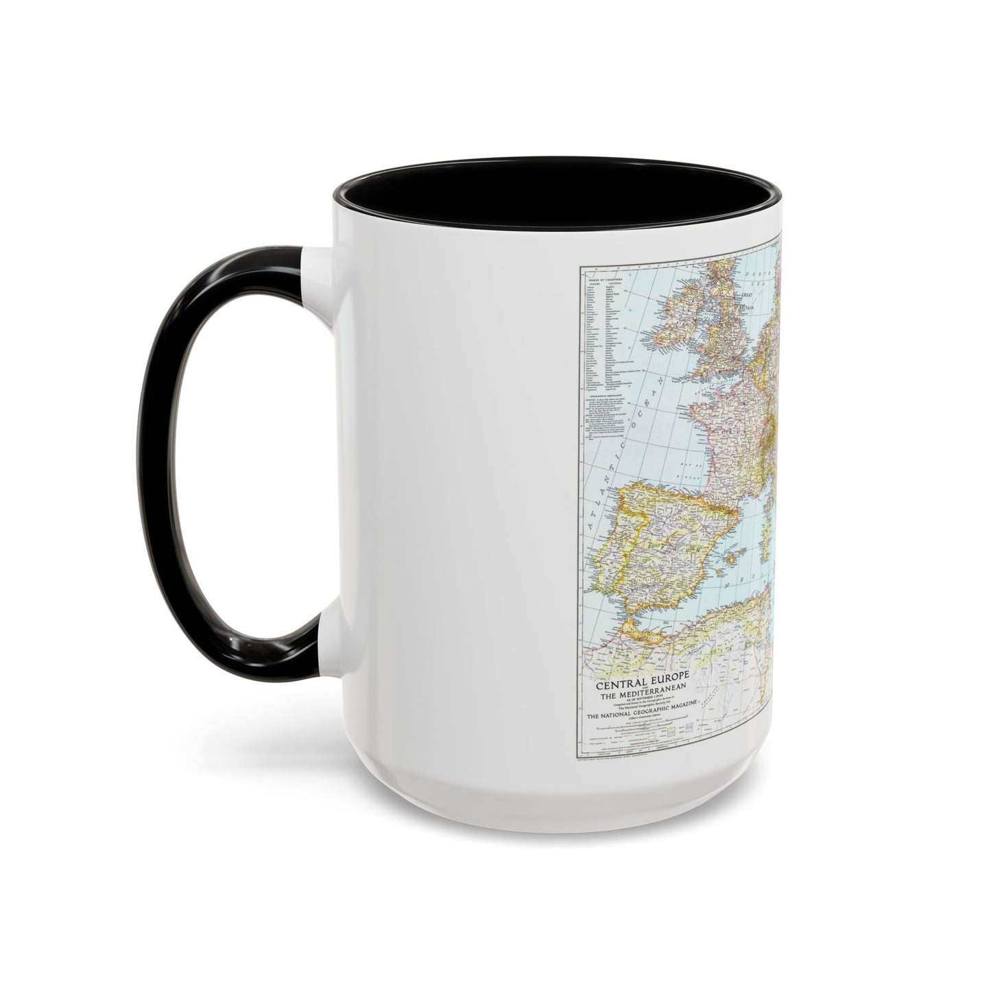 Mediterranean as of September 1 (1939) (Map) Accent Coffee Mug