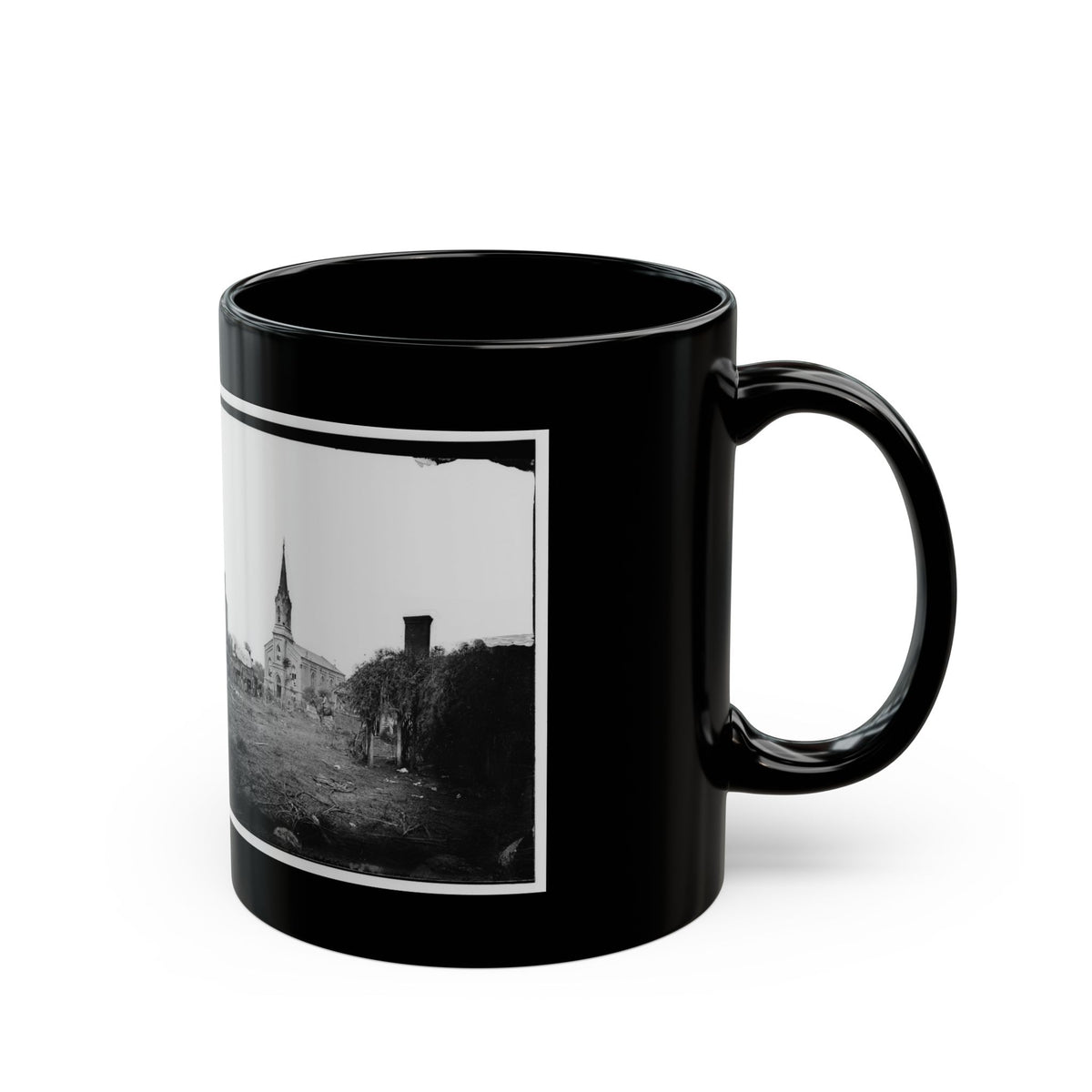 Baptist Church, Fredericksburg, Virginia, From The Backyard Of The Sanitary Commission Depot (U.S. Civil War) Black Coffee Mug