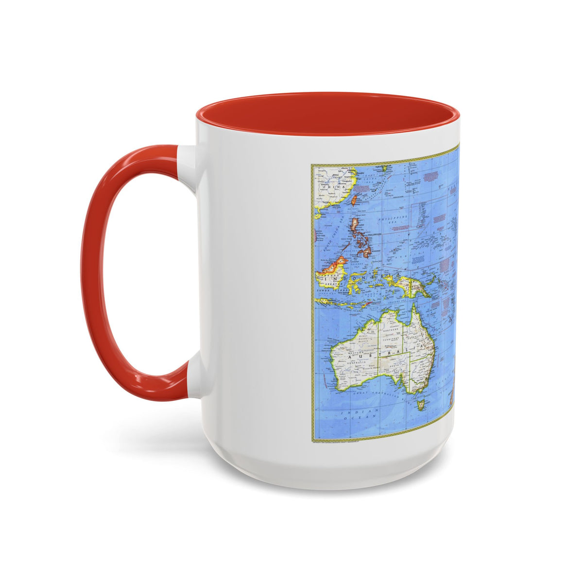 Pacific - Islands of the (1974) (Map) Accent Coffee Mug