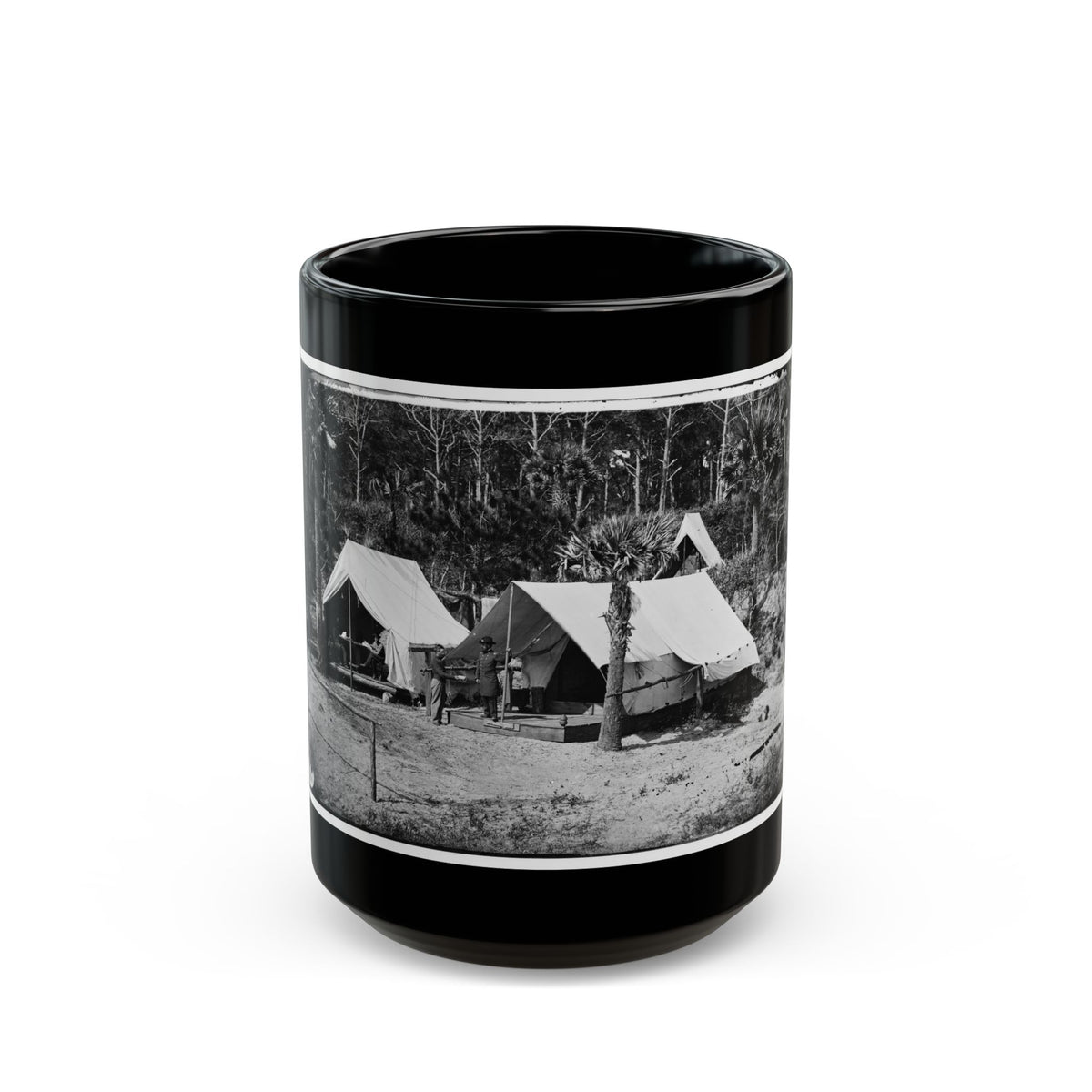 Morris Island, South Carolina. General Quincy A. Gillmore In Front Of His Tent 001 (U.S. Civil War) Black Coffee Mug