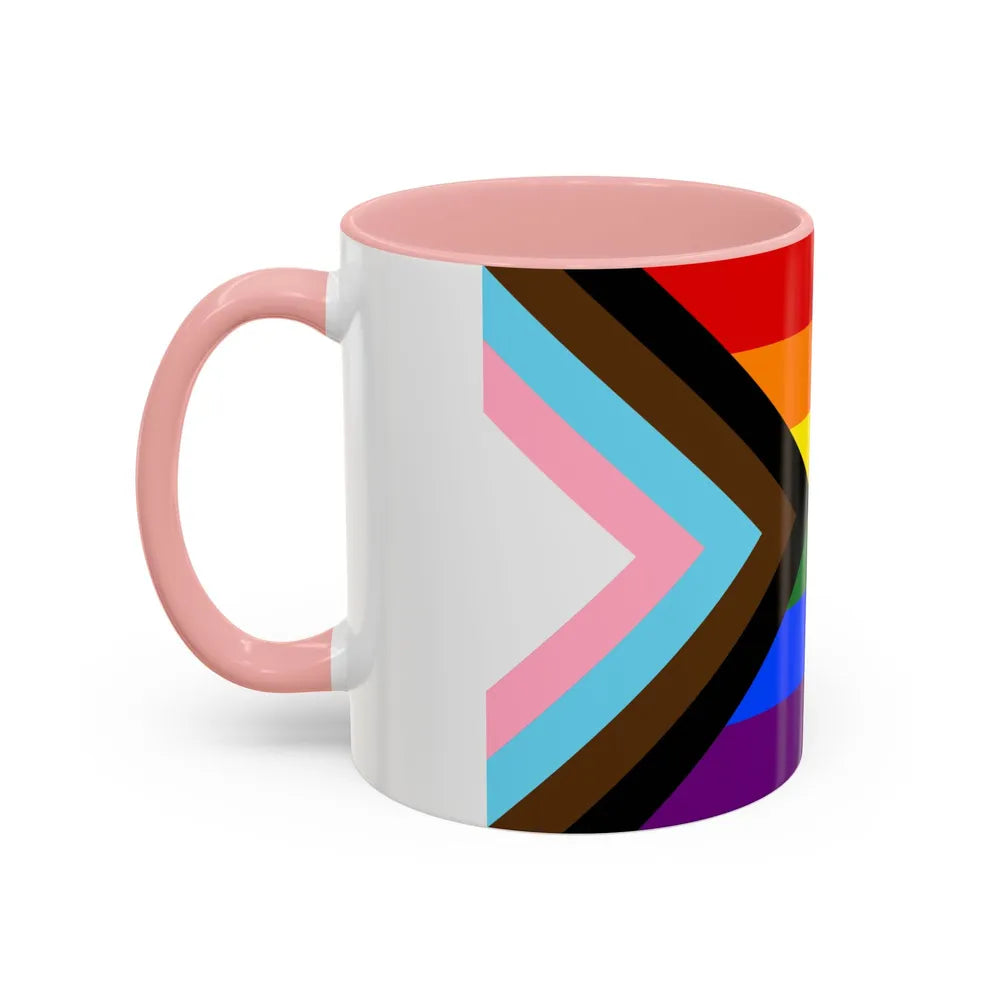 LGBTQ+ rainbow flag Quasar Progress Pride Flag - Accent Coffee Mug-Go Mug Yourself