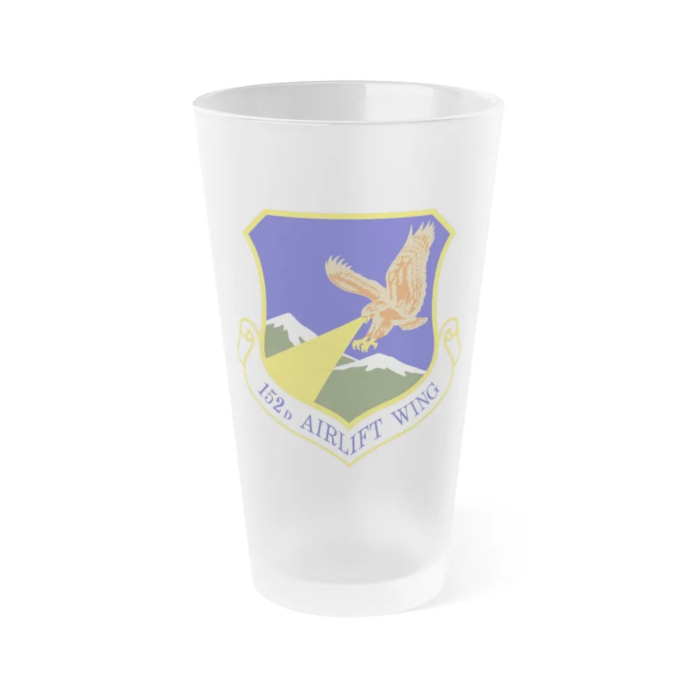 152d Airlift Wing (U.S. Air Force) Frosted Pint Glass 16oz-16oz-Frosted-Go Mug Yourself