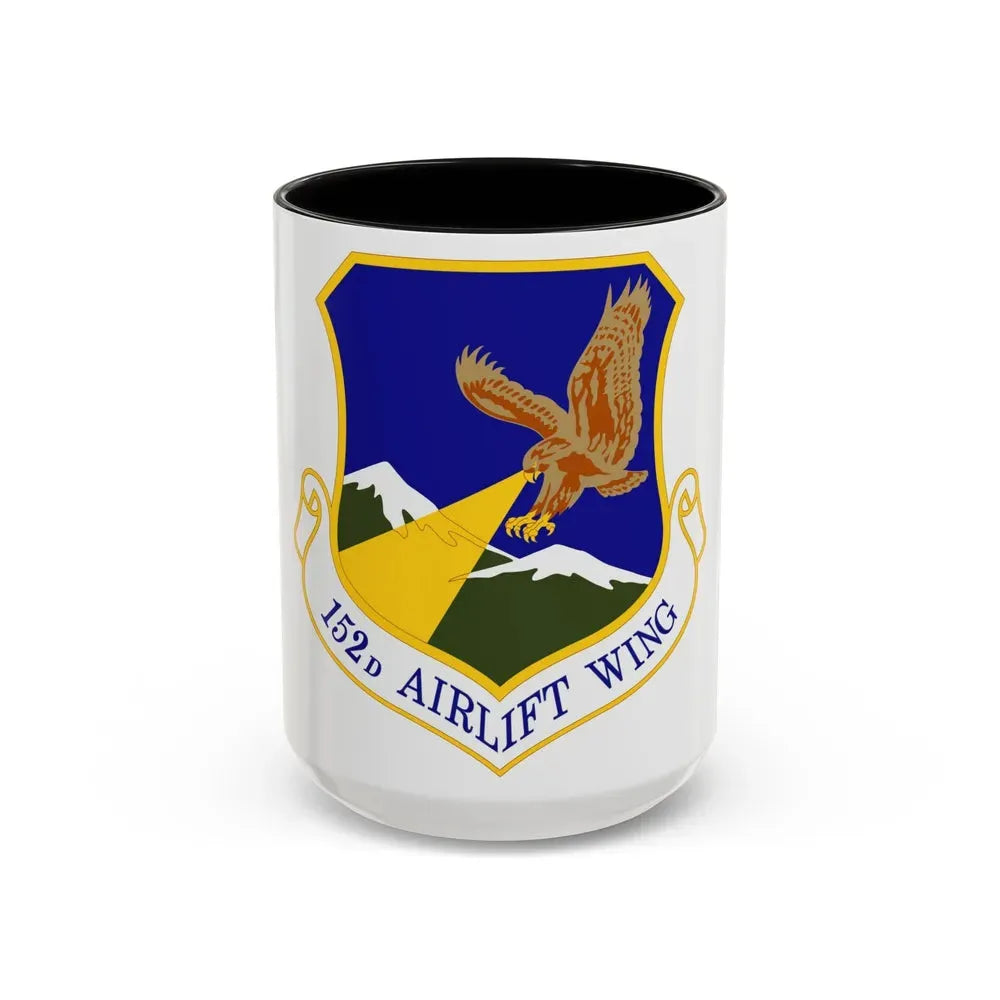152d Airlift Wing (U.S. Air Force) Accent Coffee Mug 15oz Black - Go Mug Yourself