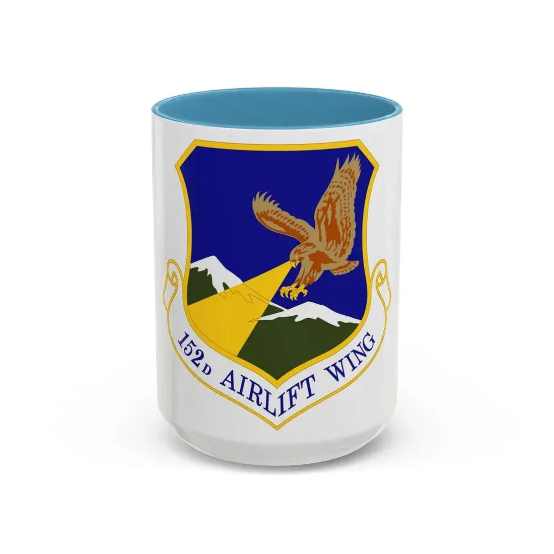 152d Airlift Wing (U.S. Air Force) Accent Coffee Mug 15oz Light Blue - Go Mug Yourself