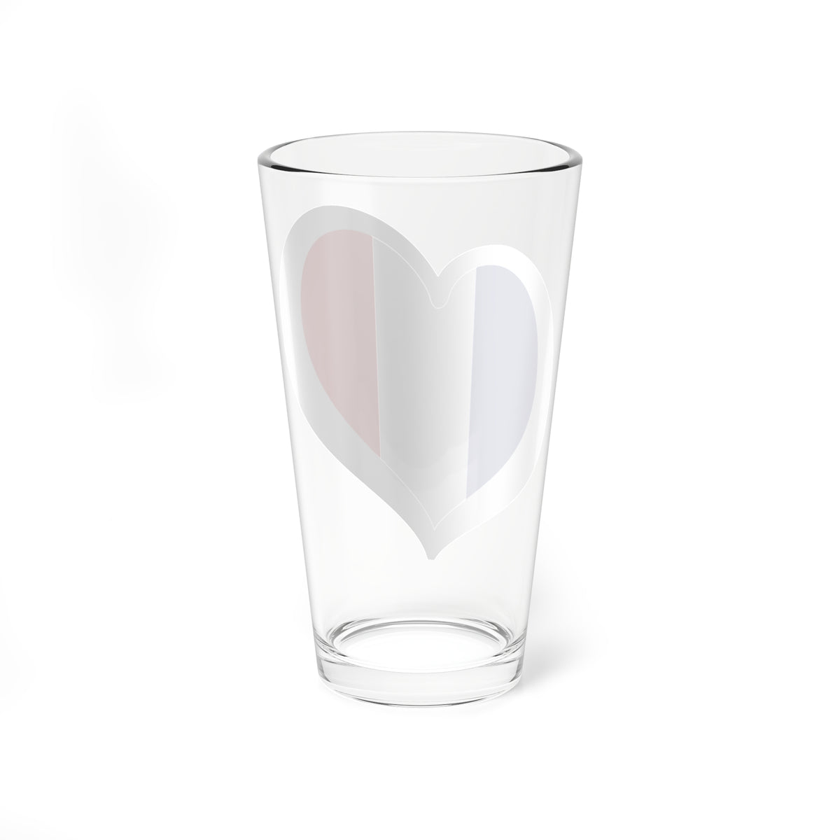 Eurovision Song Contest heart France white 1976-2020 (Belgium) Pint Glass 16oz