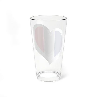 Eurovision Song Contest heart France white 1976-2020 (Belgium) Pint Glass 16oz