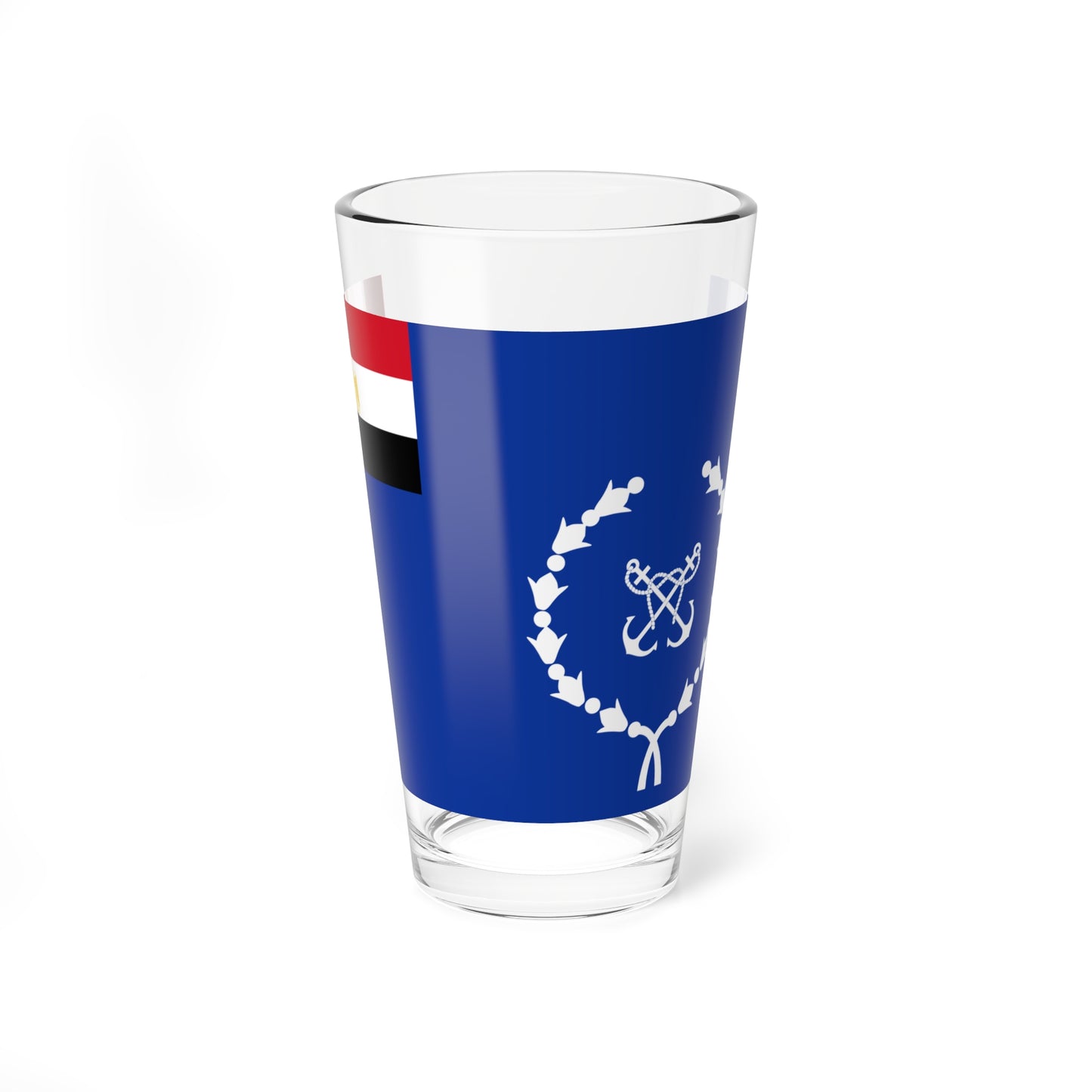 Flag of the Egyptian Navy Coat of arms variant (Egypt) Pint Glass 16oz