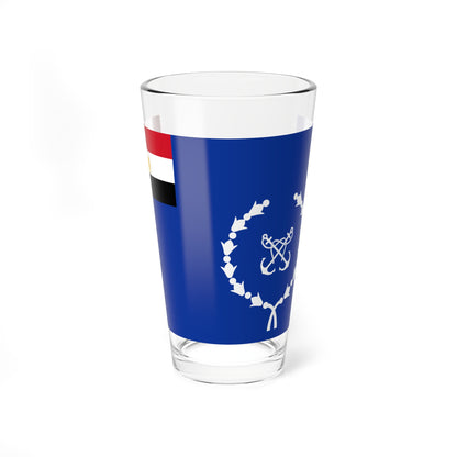 Flag of the Egyptian Navy Coat of arms variant (Egypt) Pint Glass 16oz