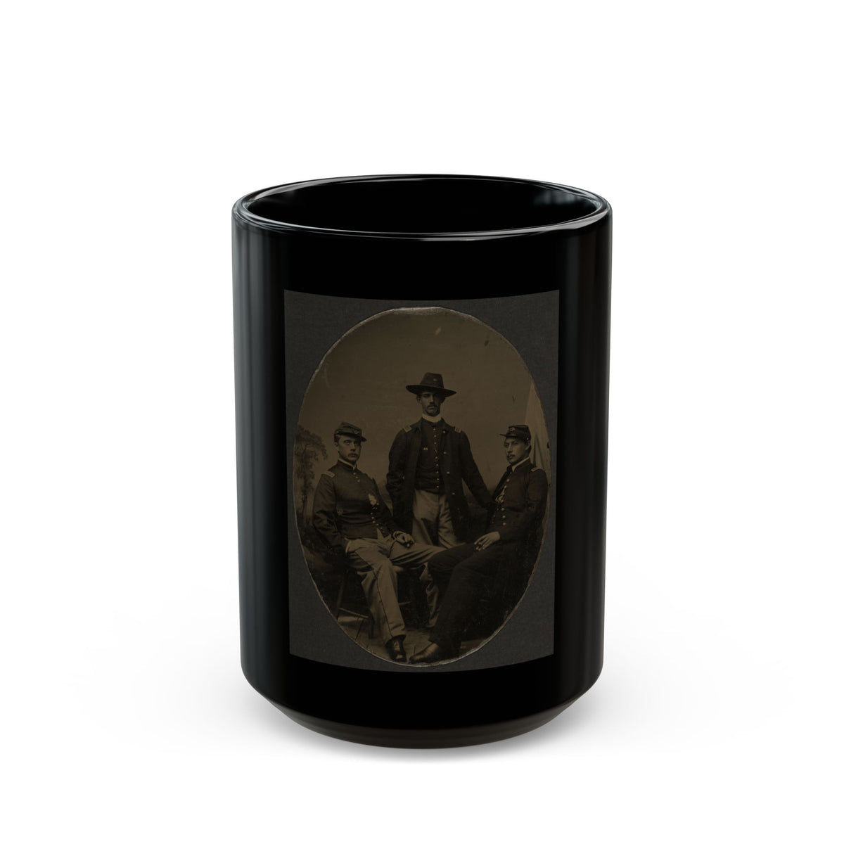 Group Shot, Officers Of The 54th Mass. Colored (U.S. Civil War) Black Coffee Mug