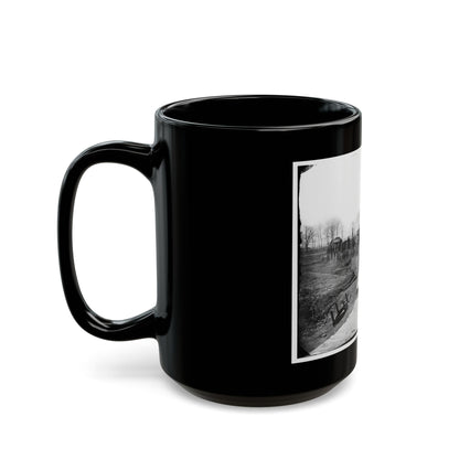 Manassas, Va. Confederate Fortifications, With Federal Soldiers 001 (U.S. Civil War) Black Coffee Mug