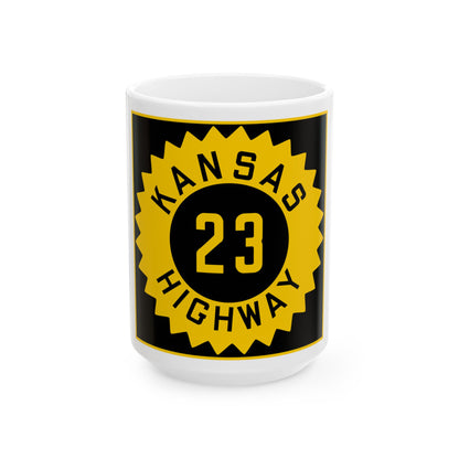 K-23 1926 (Kansas) (Road Sign) White Coffee Mug