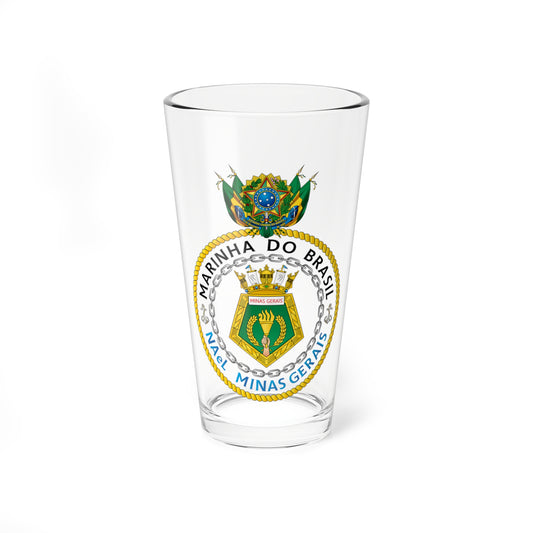 Seal of NAeL Minas Gerais A11 1960 (Brazil) (Coat of Arms) Pint Glass 16oz