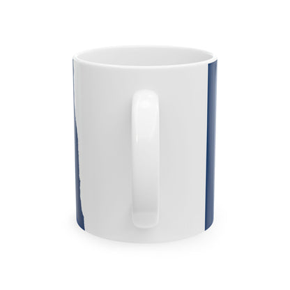 Flag-map of North Dakota (United States) White Coffee Mug