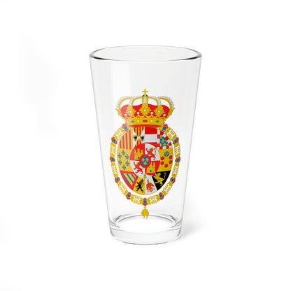 Escudo de armas de Carlos III Toison (Spain) (Coat of Arms) Pint Glass 16oz