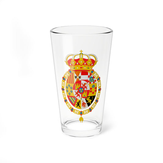 Escudo de armas de Carlos III Toison (Spain) (Coat of Arms) Pint Glass 16oz