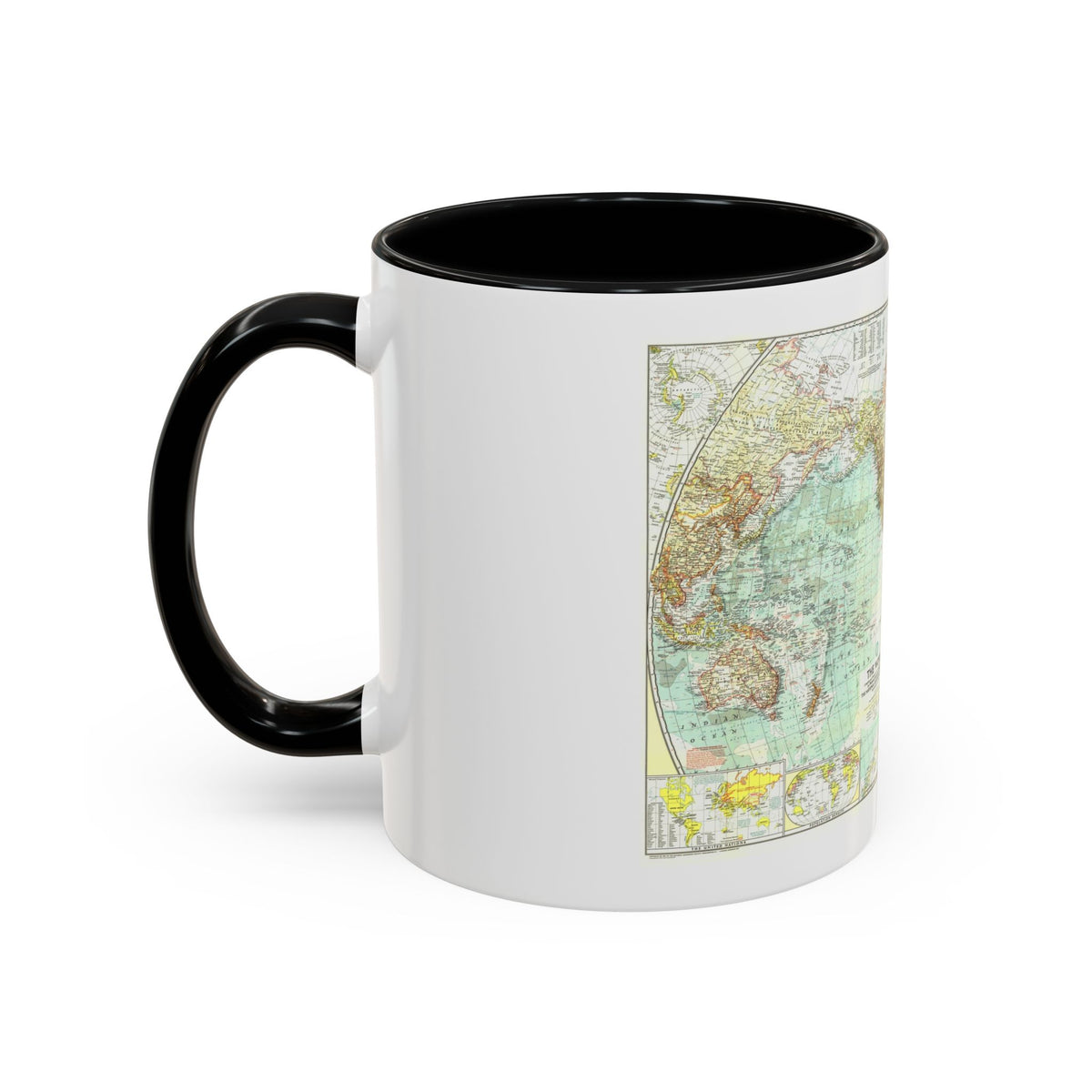 World Map (1957) (Map) Accent Coffee Mug