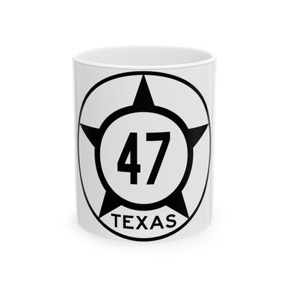 Old Texas 47 (Texas) (Road Sign) White Coffee Mug