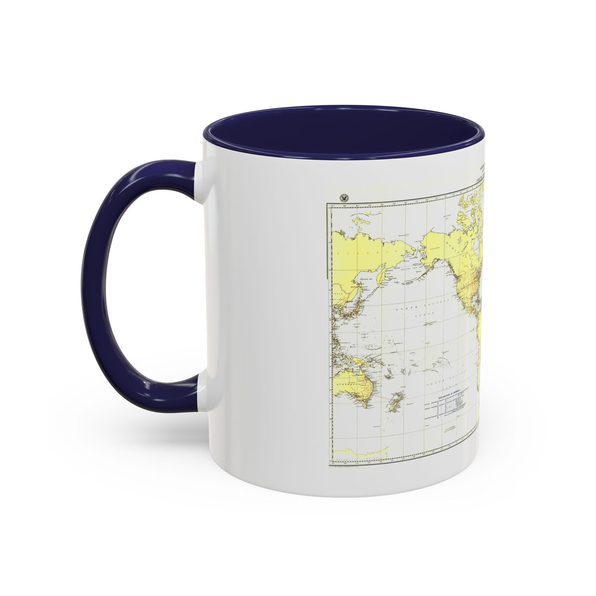 Submarine Cables of the World (1896) (Map) Accent Coffee Mug