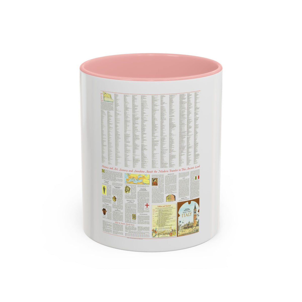 Italy - A Traveller's Map 2 (1970) (Map) Accent Coffee Mug