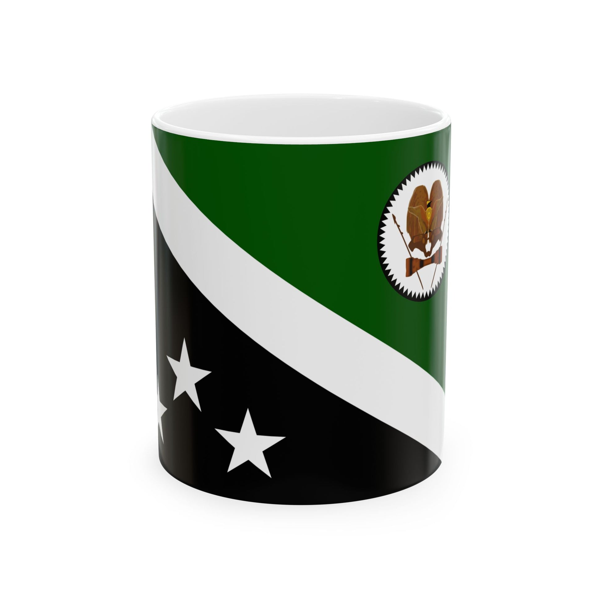 Flag of Western Highlands Papa New Guinea - White Coffee Mug-11oz-Go Mug Yourself