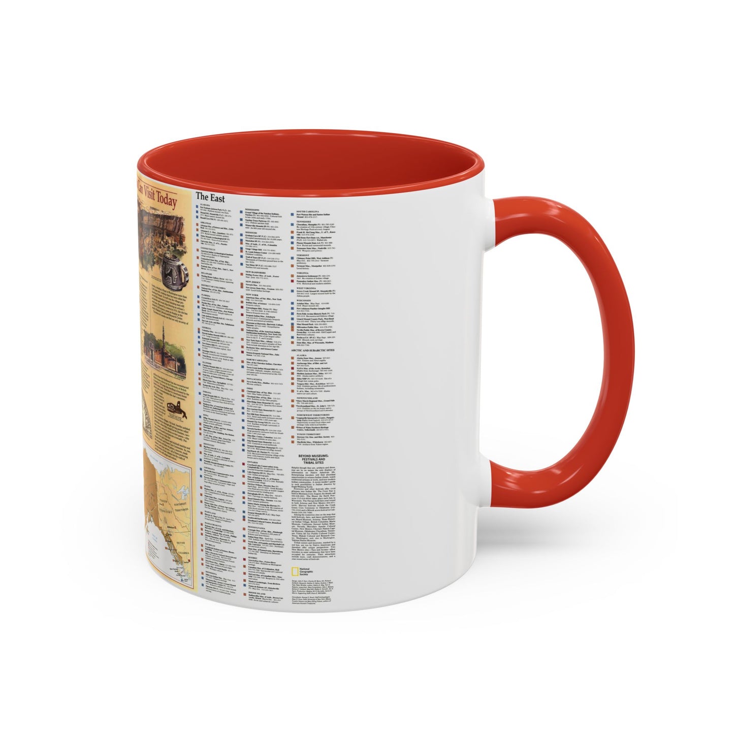 North America - Indian America - What You Can Visit Today (1991) (Map) Accent Coffee Mug