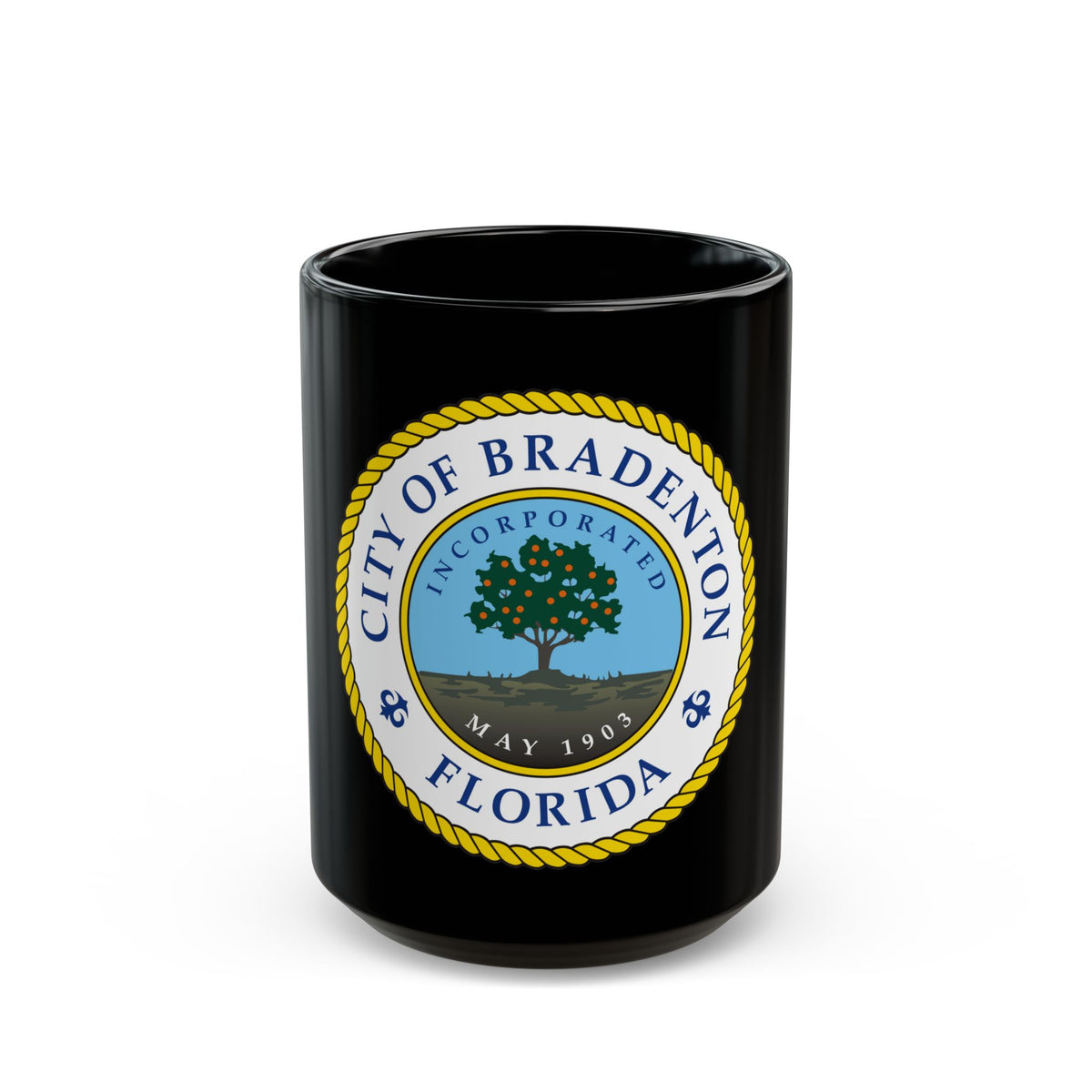 Seal of Bradenton Florida - Black Coffee Mug