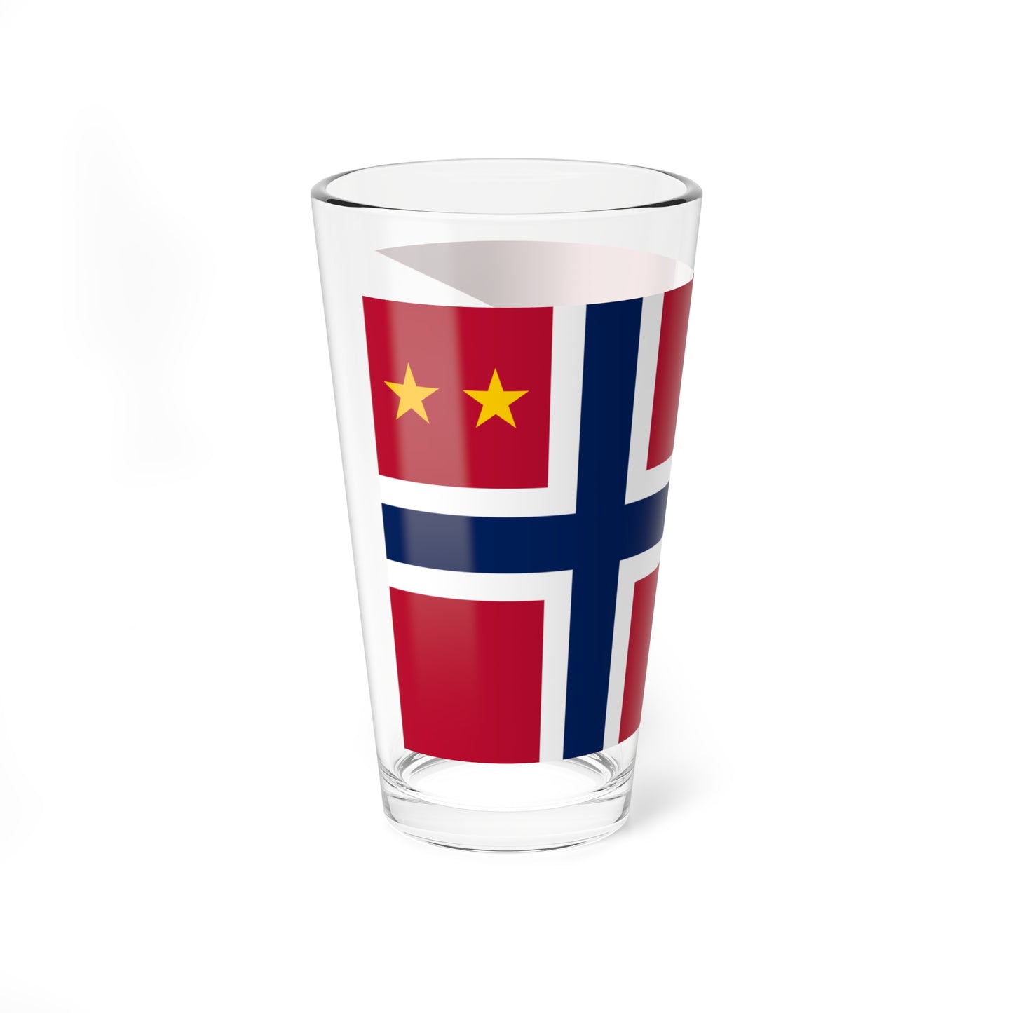 Norwegian Major General rank flag (Norway) Pint Glass 16oz