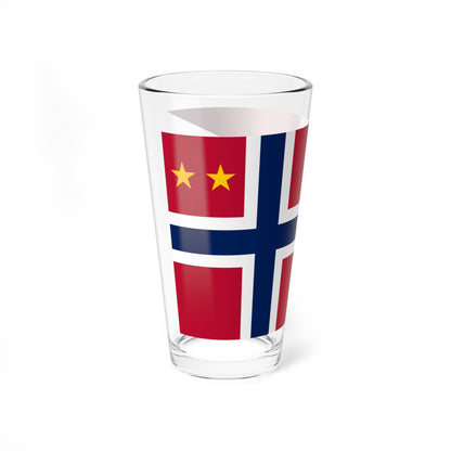 Norwegian Major General rank flag (Norway) Pint Glass 16oz