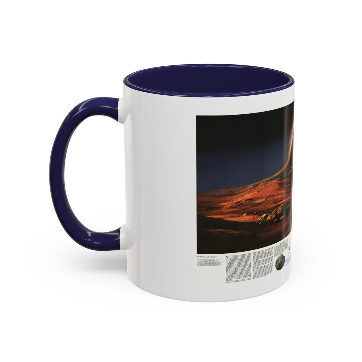 Space - MARS, Dusty Face of (1973) (Map) Accent Coffee Mug