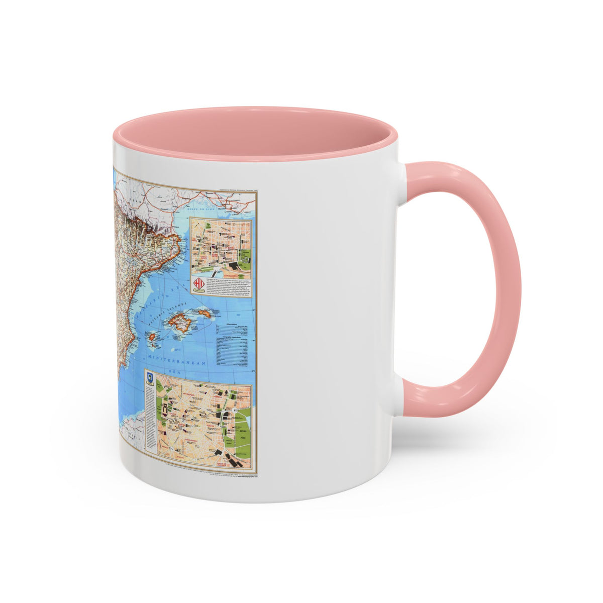 Spain and Portugal (1998) (Map) Accent Coffee Mug
